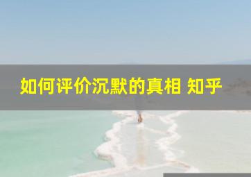 如何评价沉默的真相 知乎